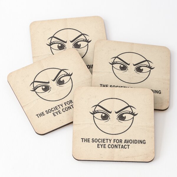 Item preview, Society for Avoiding Eye Contact Retro Poster designed and sold by PictorialWhimsy.