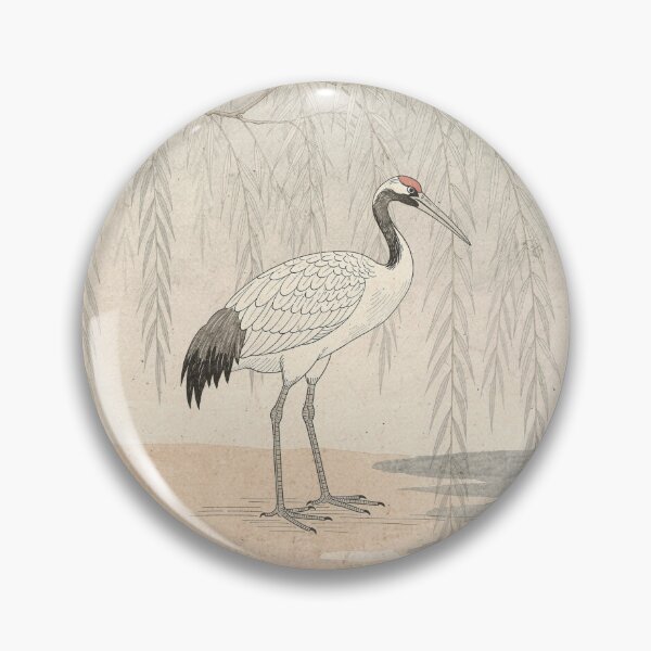 Item preview, Ink Crane Among Willow Branches designed and sold by PictorialWhimsy.