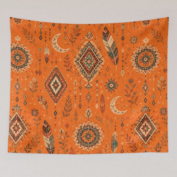 Item preview, Terracota Bohemian Sun and Moon Southwestern designed and sold by JoangRama.