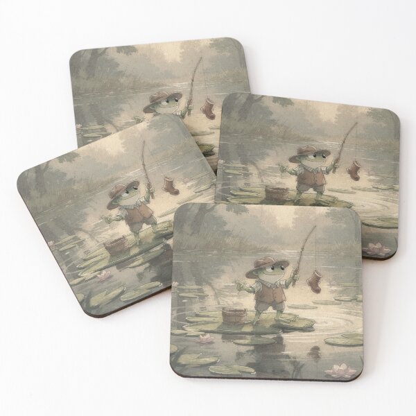 Item preview, Frog Fisherman Caught a Tiny Boot designed and sold by PictorialWhimsy.