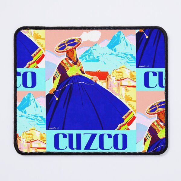 Item preview, Vibrant Andean Woman Poster | Retro Travel Art Deco Style | Cuzco Peru Cultural Heritage & Bold Colors designed and sold by artofuniverse.