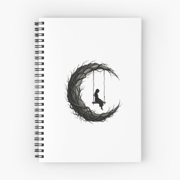 Item preview, Moon Swinging Girl | Crescent Moon Silhouette designed and sold by WitWiseDesigns.