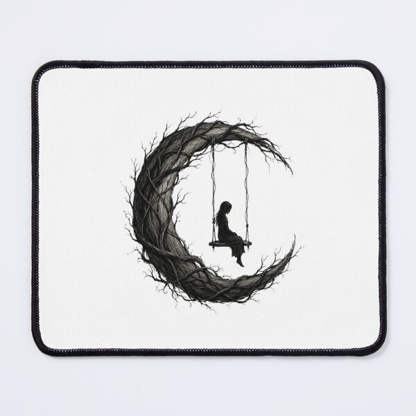 Item preview, Moon Swinging Girl | Crescent Moon Silhouette designed and sold by WitWiseDesigns.