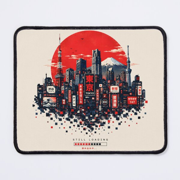 Item preview, Tokyo Still Loading | Pixel Glitch Cityscape designed and sold by MidnightCache.