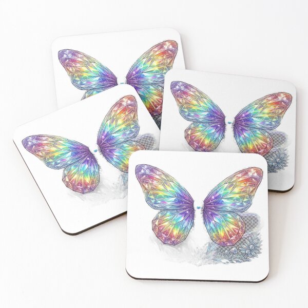 Item preview, Rainbow Crystal Gemstone Butterfly Art designed and sold by GrzywaM.