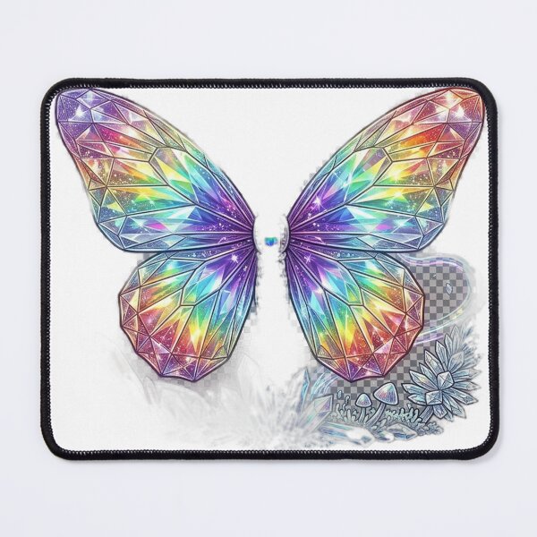 Item preview, Rainbow Crystal Gemstone Butterfly Art designed and sold by GrzywaM.