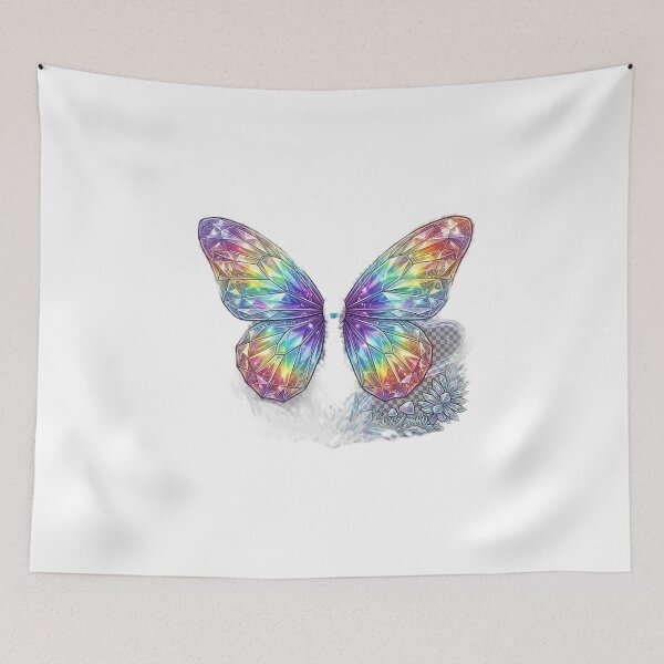 Item preview, Rainbow Crystal Gemstone Butterfly Art designed and sold by GrzywaM.