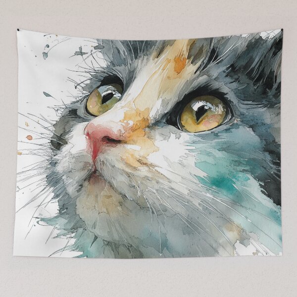 Item preview, Watercolor Cat Portrait designed and sold by Sasas Design.