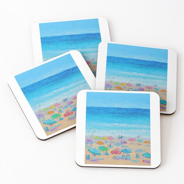 Item preview, Colorful Beach Day Impressionist Painting designed and sold by ontiverospixels.