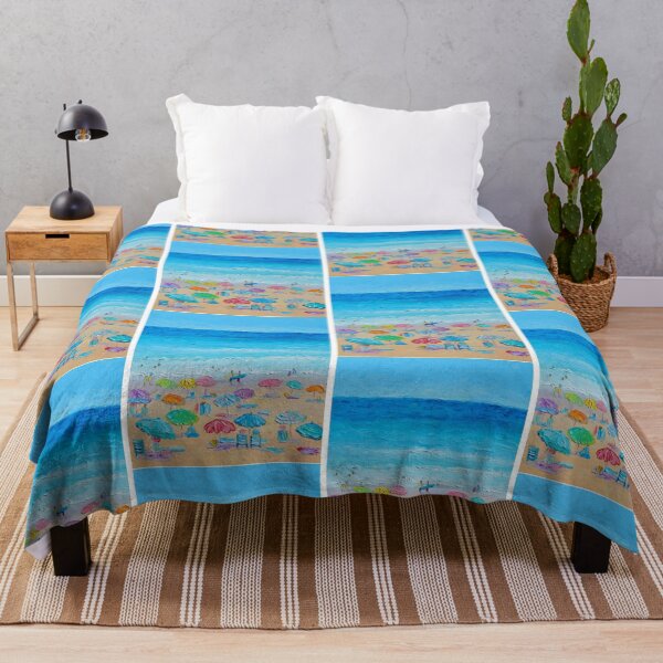 Item preview, Colorful Beach Day Impressionist Painting designed and sold by ontiverospixels.