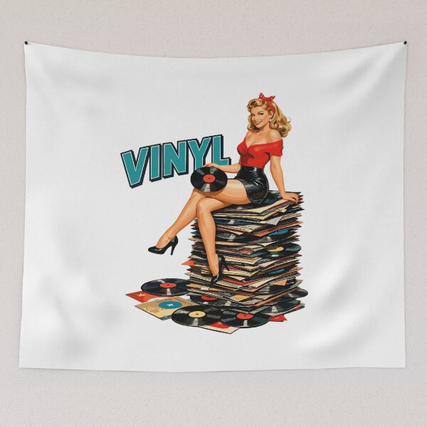 Item preview, Vinyl Pin-Up Girl: Retro Record Poster designed and sold by Pineapple-Tree.