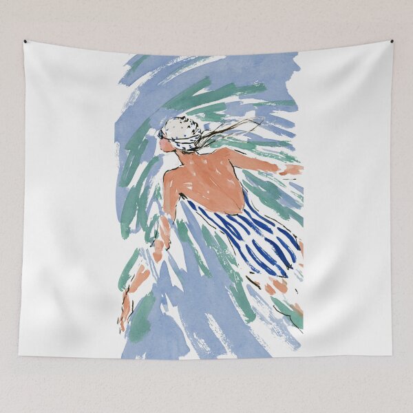 Item preview, Watercolor Swimmer Art Print | Summer Swimming Illustration | Coastal Ocean Painting designed and sold by Ramona-Gliga.
