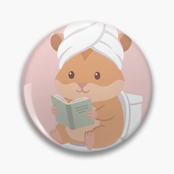 Item preview, Funny Hamster on Toilet Reading Bathroom Art designed and sold by Galistor.