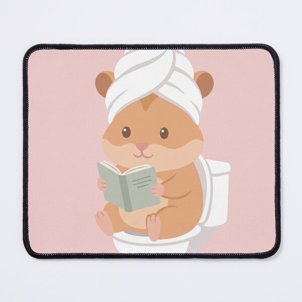 Item preview, Funny Hamster on Toilet Reading Bathroom Art designed and sold by Galistor.