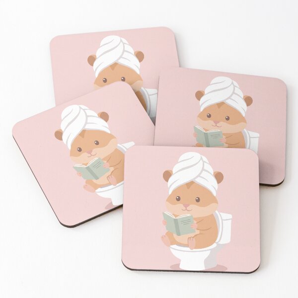 Item preview, Funny Hamster on Toilet Reading Bathroom Art designed and sold by Galistor.