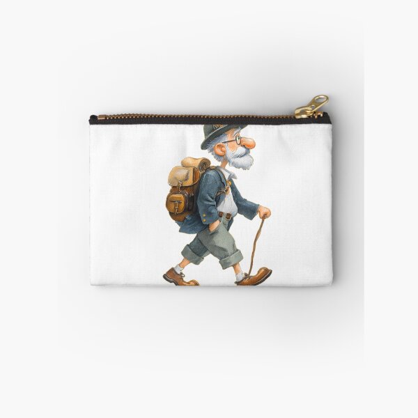 Item preview, Old Hiker Cartoon Vintage Backpacker Wanderlust Traveling Grandpa Walking Graphic designed and sold by DesignArtist.ia.