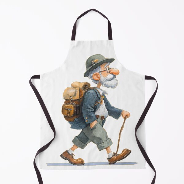 Item preview, Old Hiker Cartoon Vintage Backpacker Wanderlust Traveling Grandpa Walking Graphic designed and sold by DesignArtist.ia.