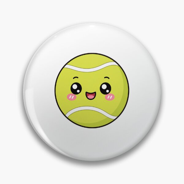 Item preview, Cute Kawaii Tennis Ball Happy Sports Court Illustration designed and sold by Seculinator.