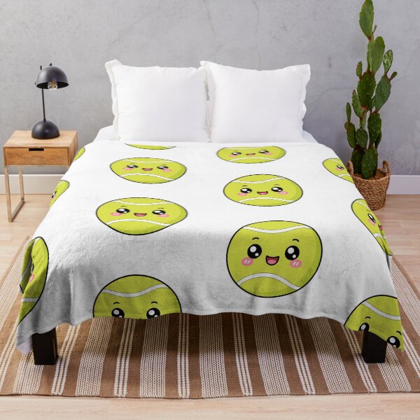 Item preview, Cute Kawaii Tennis Ball Happy Sports Court Illustration designed and sold by Seculinator.
