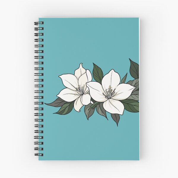 Item preview, Elegant White Jasmine Flowers - Dark Botanical Line Art designed and sold by Caterina@.