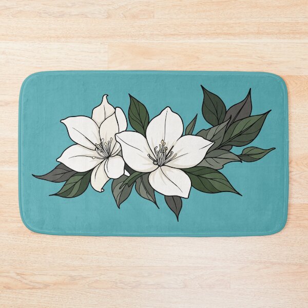 Item preview, Elegant White Jasmine Flowers - Dark Botanical Line Art designed and sold by Caterina@.