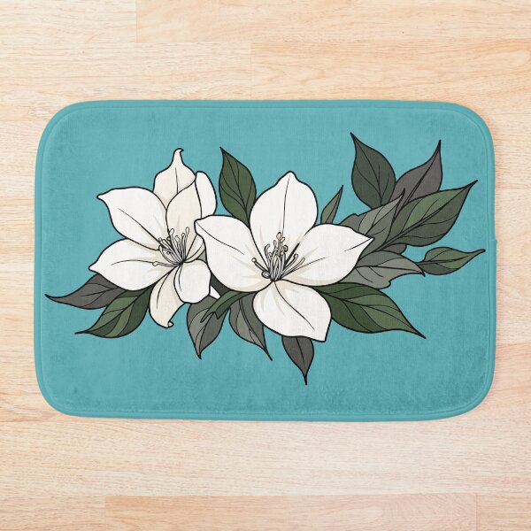 Item preview, Elegant White Jasmine Flowers - Dark Botanical Line Art designed and sold by Caterina@.