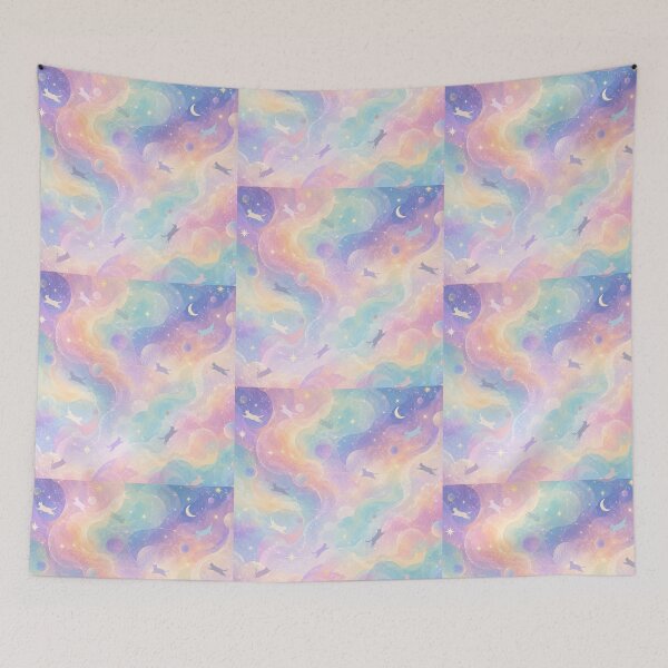 Item preview, Silhouette Wandering Cats Pastel Sky Wander designed and sold by Mindworx21.