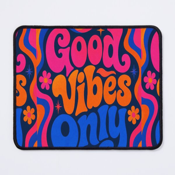 Item preview, Retro 1970s Good Vibes Only Groovy Psychedelic Typography Art designed and sold by Gameshalah's Designs Hub.