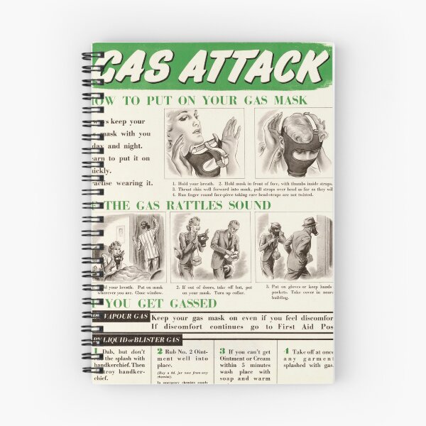 Item preview, Vintage WWII Gas Mask Poster | Historical Civil Defense Art | Home Security Instructions | Wartime Britain Print designed and sold by artofuniverse.