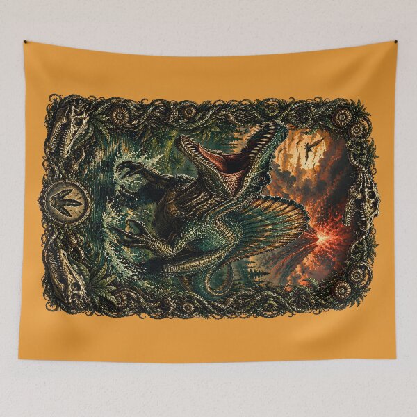 Item preview, Massive Spinosaurus Ancient Predator Hunter Dinosaur Poster Artwork designed and sold by BorgSpareParts.