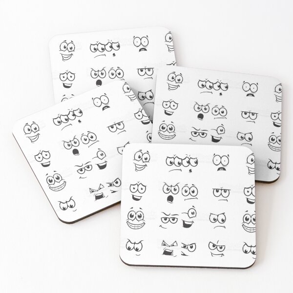 Item preview, Cartoon Expression Sheet Vector - Minimalist Comic Face Doodles Set designed and sold by GrimNest.