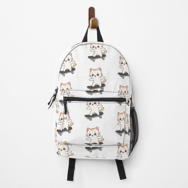 Item preview, Cute Kawaii Cat Riding Skateboard Neko Skate Illustration designed and sold by Seculinator.