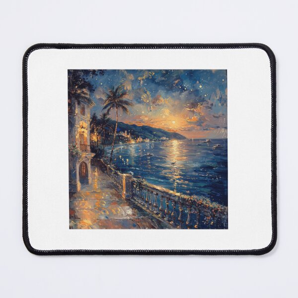 Item preview, Coastal City Promenade Sunset Painting designed and sold by ontiverospixels.