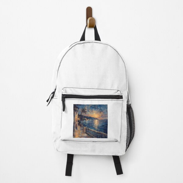 Item preview, Coastal City Promenade Sunset Painting designed and sold by ontiverospixels.