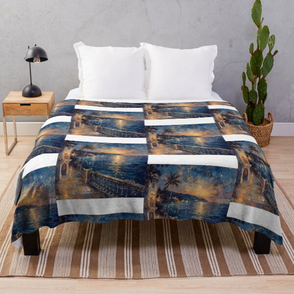 Item preview, Coastal City Promenade Sunset Painting designed and sold by ontiverospixels.