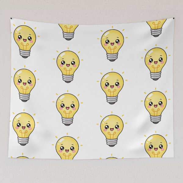 Item preview, Cute Kawaii Light Bulb Bright Idea Illustration designed and sold by Seculinator.