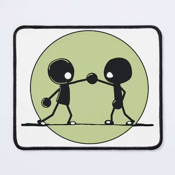 Item preview, Minimalist Stick Figures Fist Bump Boxing Friends Green Circle Streetwear Graphic designed and sold by DesignArtist.ia.