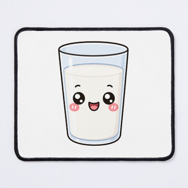 Item preview, Cute Kawaii Milk Glass Happy Breakfast Drink Illustration designed and sold by Seculinator.