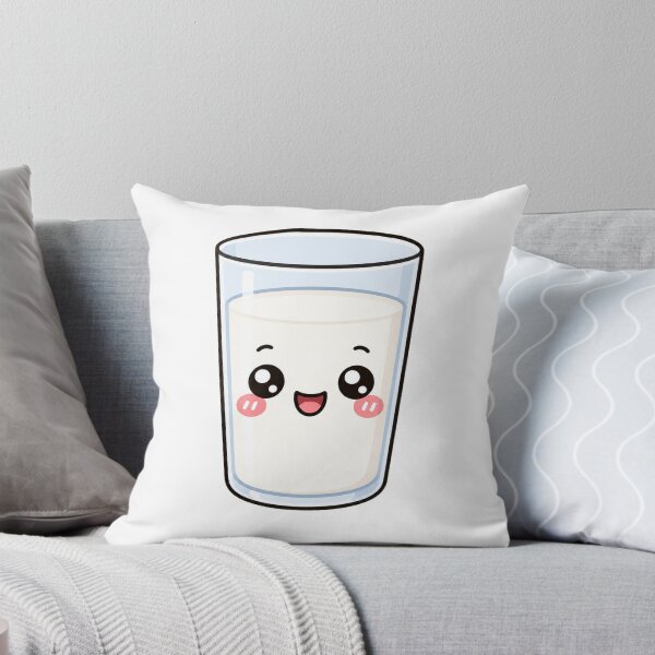 Item preview, Cute Kawaii Milk Glass Happy Breakfast Drink Illustration designed and sold by Seculinator.