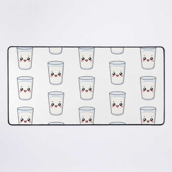 Item preview, Cute Kawaii Milk Glass Happy Breakfast Drink Illustration designed and sold by Seculinator.