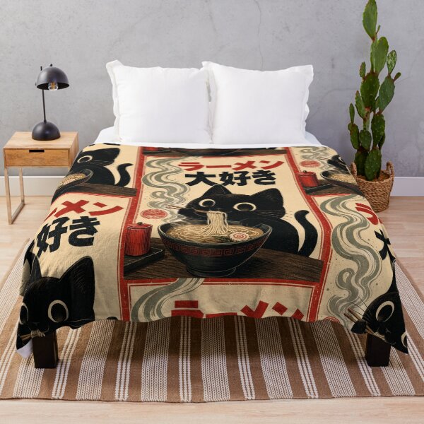 Item preview, Cute Cat Enjoying Ramen designed and sold by jodotodesign.