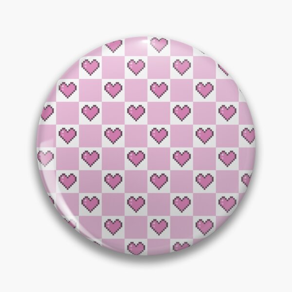 Item preview, Pink Pixel Heart Checkerboard Pattern designed and sold by Little Dora Art.