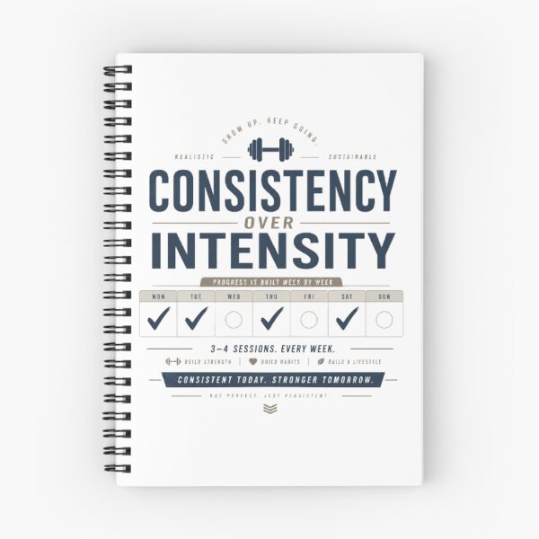 Item preview, Consistency Over Intensity Fitness Design  3-4 Times Weekly Workout Motivation  Sustainable Training Gym Apparel designed and sold by Life Quotes.