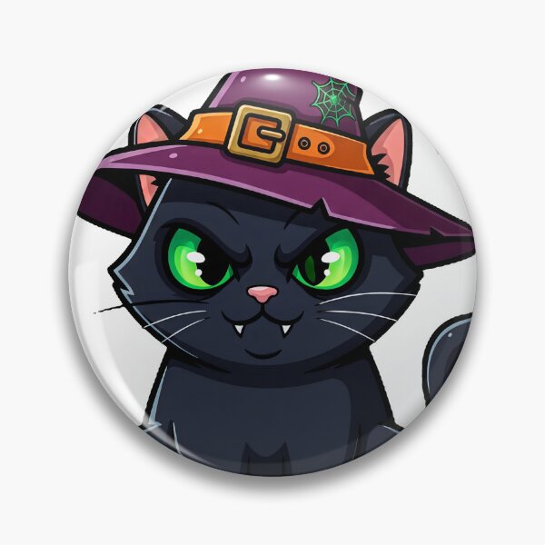 Item preview, Cute Black Cat Witch with Green Eyes - Halloween Vector Art designed and sold by Antony004.