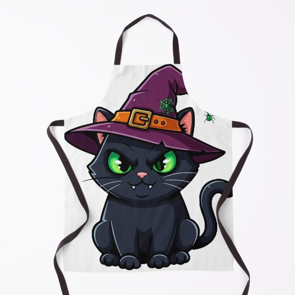 Item preview, Cute Black Cat Witch with Green Eyes - Halloween Vector Art designed and sold by Antony004.