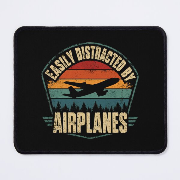 Item preview, Easily Distracted By Airplanes Pilot Aviation Flying Enthusiast designed and sold by RetroMini2026.