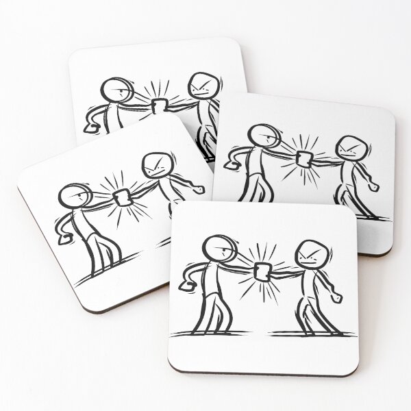 Item preview, Explosive Fist Bump Stick Figures Minimalist Friends Bro Fist Black and White Streetwear Graphic designed and sold by DesignArtist.ia.