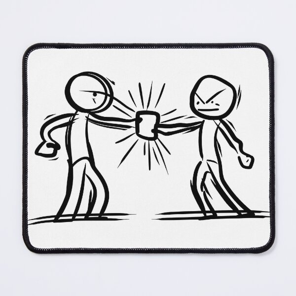 Item preview, Explosive Fist Bump Stick Figures Minimalist Friends Bro Fist Black and White Streetwear Graphic designed and sold by DesignArtist.ia.