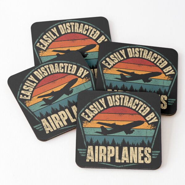 Item preview, Easily Distracted By Airplanes Pilot Aviation Flying Enthusiast designed and sold by RetroMini2026.
