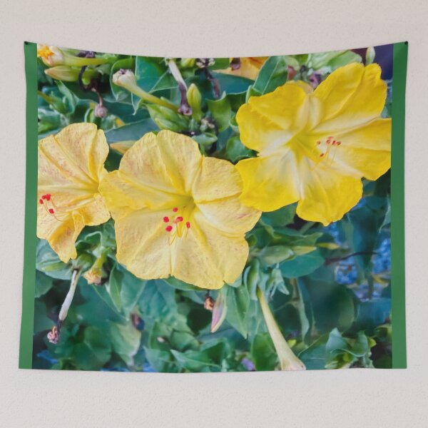 Item preview, Impressionist Four O'Clock Flower Yellow Botanical Digital Painting designed and sold by BalkanBloom.
